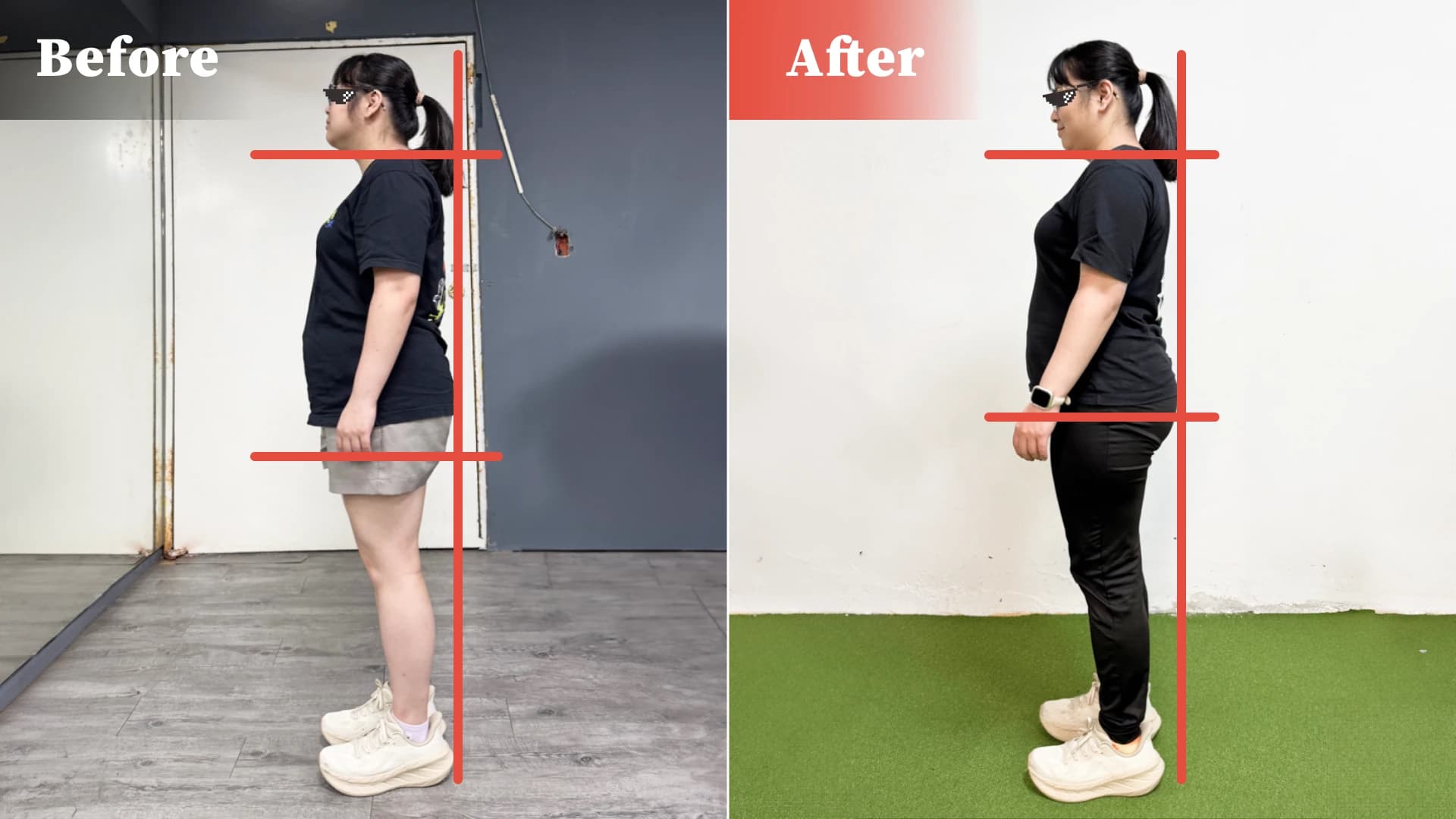 改善及調整姿勢，體脂-1%